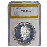 1972-S Eisenhower Dollar PGA PR67 DCAM