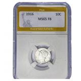 1916 Mercury Silver Dime PGA MS65 FB