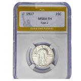 1917 Standing Liberty Quarter PGA MS64 FH Type 2