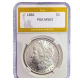 1886 Morgan Silver Dollar PGA MS63