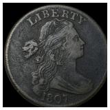1807 Copper Draped Bust Large Cent NEARLY UNCIRCUL