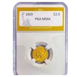 1929 $2.50 Gold Quarter Eagle PGA MS64