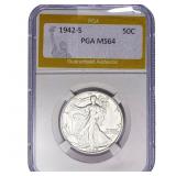 1942-S Walking Liberty Half Dollar PGA MS64