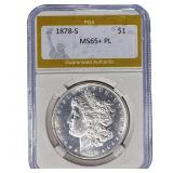 1878-S Morgan Silver Dollar PGA MS65+ PL