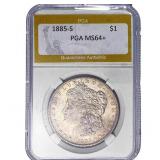 1885-S Morgan Silver Dollar PGA MS64+