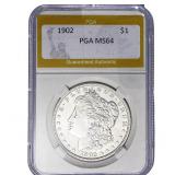 1902 Morgan Silver Dollar PGA MS64