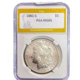 1881-S Morgan Silver Dollar PGA MS65