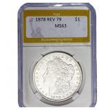 1878 REV 79 Morgan Silver Dollar PGA MS63