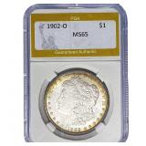 1902-O Morgan Silver Dollar PGA MS65