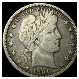 1900-O Silver Barber Half Dollar ABOUT UNCIRCULATE