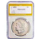 1893 Morgan Silver Dollar PGA AU55