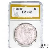 1886-S Morgan Silver Dollar PGA MS63