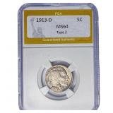 1913-D Buffalo Nickel PGA MS64 Type 2