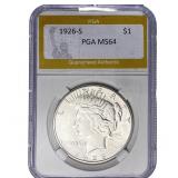1926-S Silver Peace Dollar PGA MS64