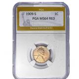 1909-S Wheat Cent PGA MS64 RED