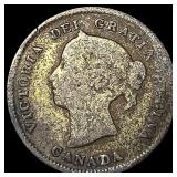 Canada 1889 Silver 5 Cents NICELY CIRCULATED