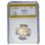 1913 Buffalo Nickel PGA MS64+ Type 2