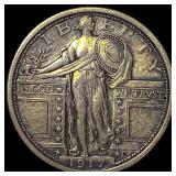 1917 Type 1 Standing Liberty Quarter NEARLY UNCIRC