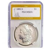 1881-S Morgan Silver Dollar PGA MS64+