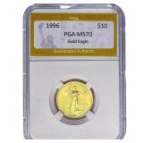 1996 1/4oz $10 Gold Eagle PGA MS70