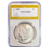 1885 Morgan Silver Dollar PGA MS66