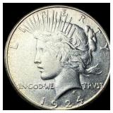1924 Silver Peace Dollar CLOSELY UNCIRCULATED
