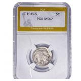 1915-S Buffalo Nickel PGA MS62
