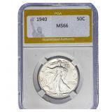1940 Walking Liberty Half Dollar PGA MS66
