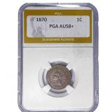 1870 Indian Head Cent PGA AU58+