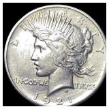 1921 Silver Peace Dollar CLOSELY UNCIRCULATED