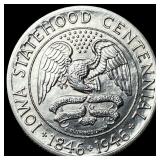 1946 Iowa Centennial Silver Half Dollar GEM BU