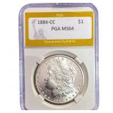1884-CC Morgan Silver Dollar PGA MS64