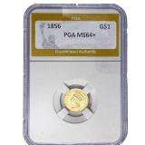 1856 Rare Gold Dollar PGA MS64+
