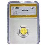 1849 Rare Gold Dollar PGA MS63+