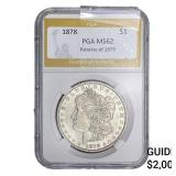 1878 REV 79 Morgan Silver Dollar PGA MS62