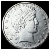 1911-D Silver Barber Half Dollar CHOICE AU