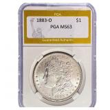 1883-O Morgan Silver Dollar PGA MS63