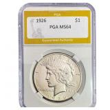 1926 Silver Peace Dollar PGA MS64