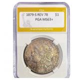1879-S REV 78 Morgan Silver Dollar PGA MS63+