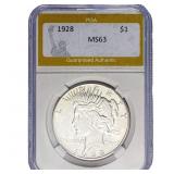 1928 Silver Peace Dollar PGA MS63
