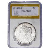 1881-S Morgan Silver Dollar PGA MS64