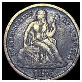 1875-CC Silver Seated Liberty Dime LIGHTLY CIRCULA