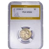 1938-D Buffalo Nickel PGA MS66