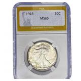 1943 Walking Liberty Half Dollar PGA MS65