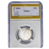 1894 Barber Quarter PGA MS65+