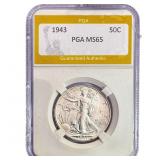 1943 Walking Liberty Half Dollar PGA MS65