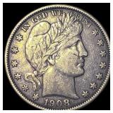 1908-O Silver Barber Half Dollar NEARLY UNCIRCULAT