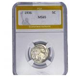 1936 Buffalo Nickel PGA MS65