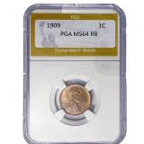 1909 Wheat Cent PGA MS64 RB