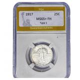 1917 Standing Liberty Quarter PGA MS65+ FH Type 1